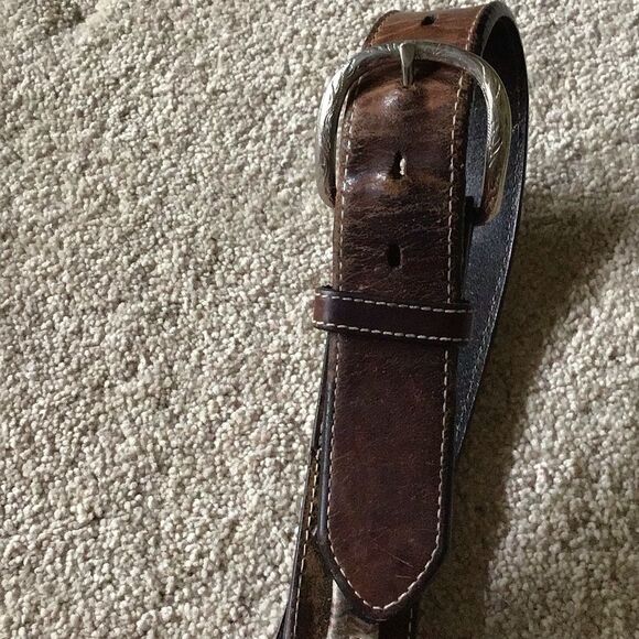 Nocona Western Ribbon Spur Rowel Concho Tab Belt - Picture 6 of 8